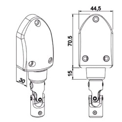 Renvoi DÉBRAYABLE GAUCHE pour treuil sortie latérale