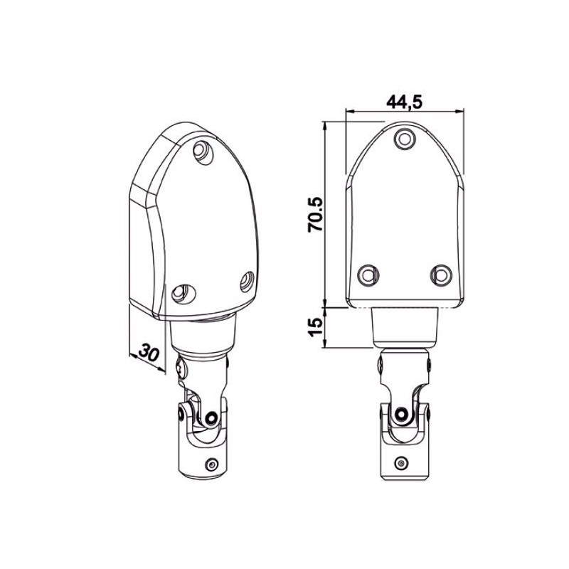 Renvoi DÉBRAYABLE GAUCHE pour treuil sortie latérale C229GARenvois de mouvementsZURFLUH-FELLER
