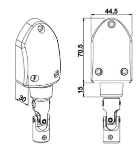 Renvoi DÉBRAYABLE GAUCHE pour treuil sortie latérale C229GARenvois de mouvementsZURFLUH-FELLER