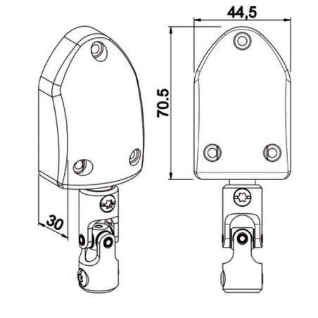 Renvoi GRIS pour treuil sortie latérale