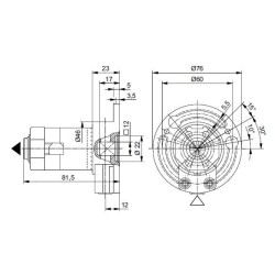 Treuil couple Conique DEBRAYABLE R:3.1-OCTO40-CARRE 6-GAUCHE