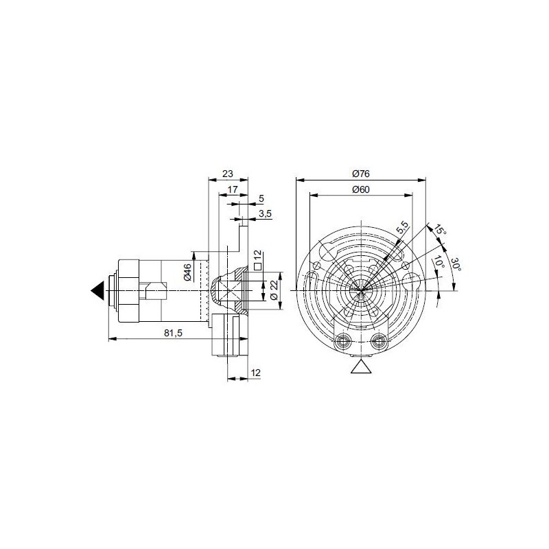 Treuil couple Conique DEBRAYABLE R:3.1-OCTO40-CARRE 6-DROITE 446F004A cliquetsGEIGER