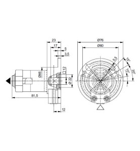 Treuil couple Conique DEBRAYABLE R:3.1-OCTO40-CARRE 6-DROITE 446F004A cliquetsGEIGER