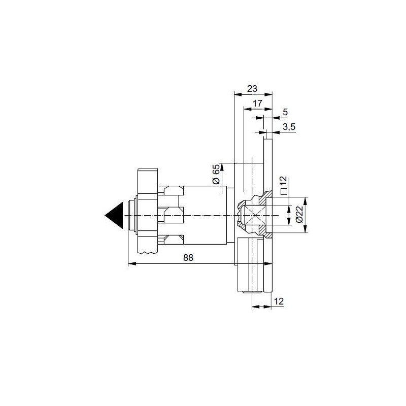 Treuil couple Conique DÉBRAYABLE R:4.1-OCTO 60-CARRE 6-GAUCHE 456F011A cliquetsGEIGER