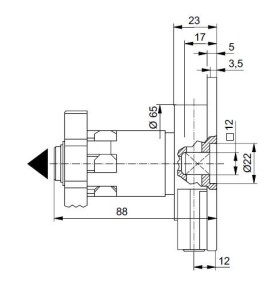 Treuil couple Conique DÉBRAYABLE R:4.1-OCTO 60-CARRE 6-GAUCHE 456F011A cliquetsGEIGER