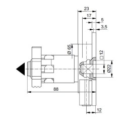 Treuil couple Conique DÉBRAYABLE R:4.1-OCTO 60-CARRE 6-DROITE