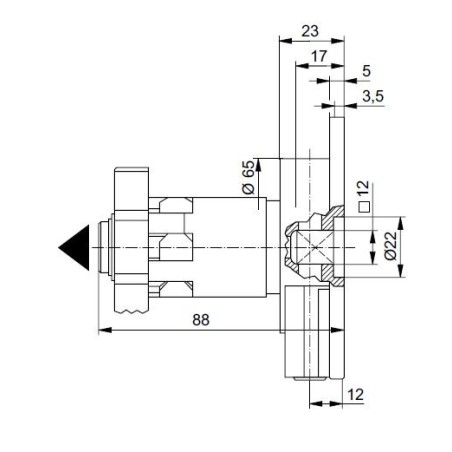 Treuil couple Conique DÉBRAYABLE R:4.1-OCTO 60-CARRE 6-DROITE