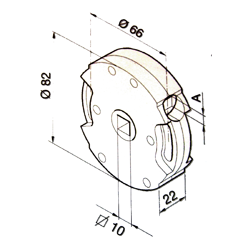Treuil ACE 1:5 FC 6P7-CARRE 10 2001682AVEC Fin de courseSIMU-ACCESSOIRES