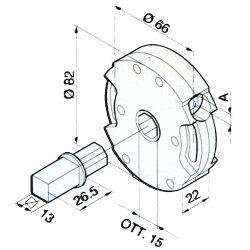 Treuil ACE 1:5 FC CARRE 8-PIVOT 0C15-C13