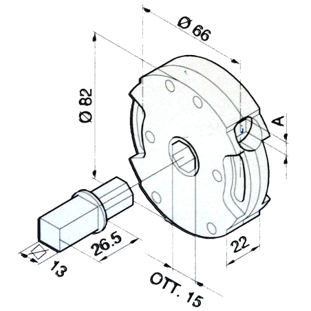 Treuil ACE 1:5 FC CARRE 8-PIVOT 0C15-C13