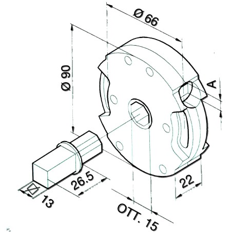Treuil ACE 1:8 FC CARRE 8-PIVOT 0C15-C13