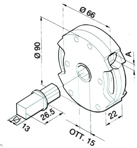 Treuil ACE 1:8 FC CARRE 8-PIVOT 0C15-C13 2001679AVEC Fin de courseSIMU-ACCESSOIRES